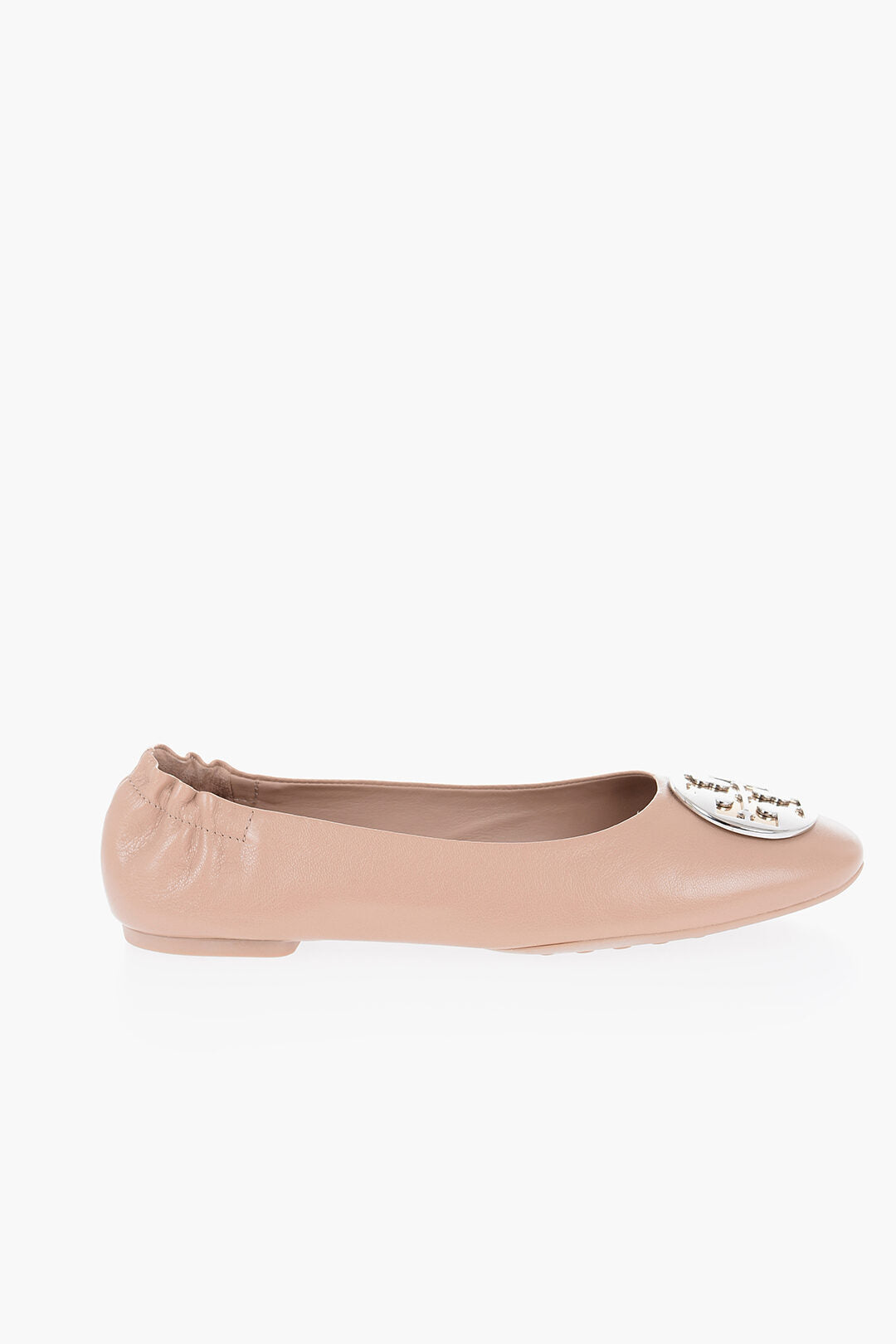 Tory Burch Leather CLAIRE Ballet flats with Golden-Effect Monogram