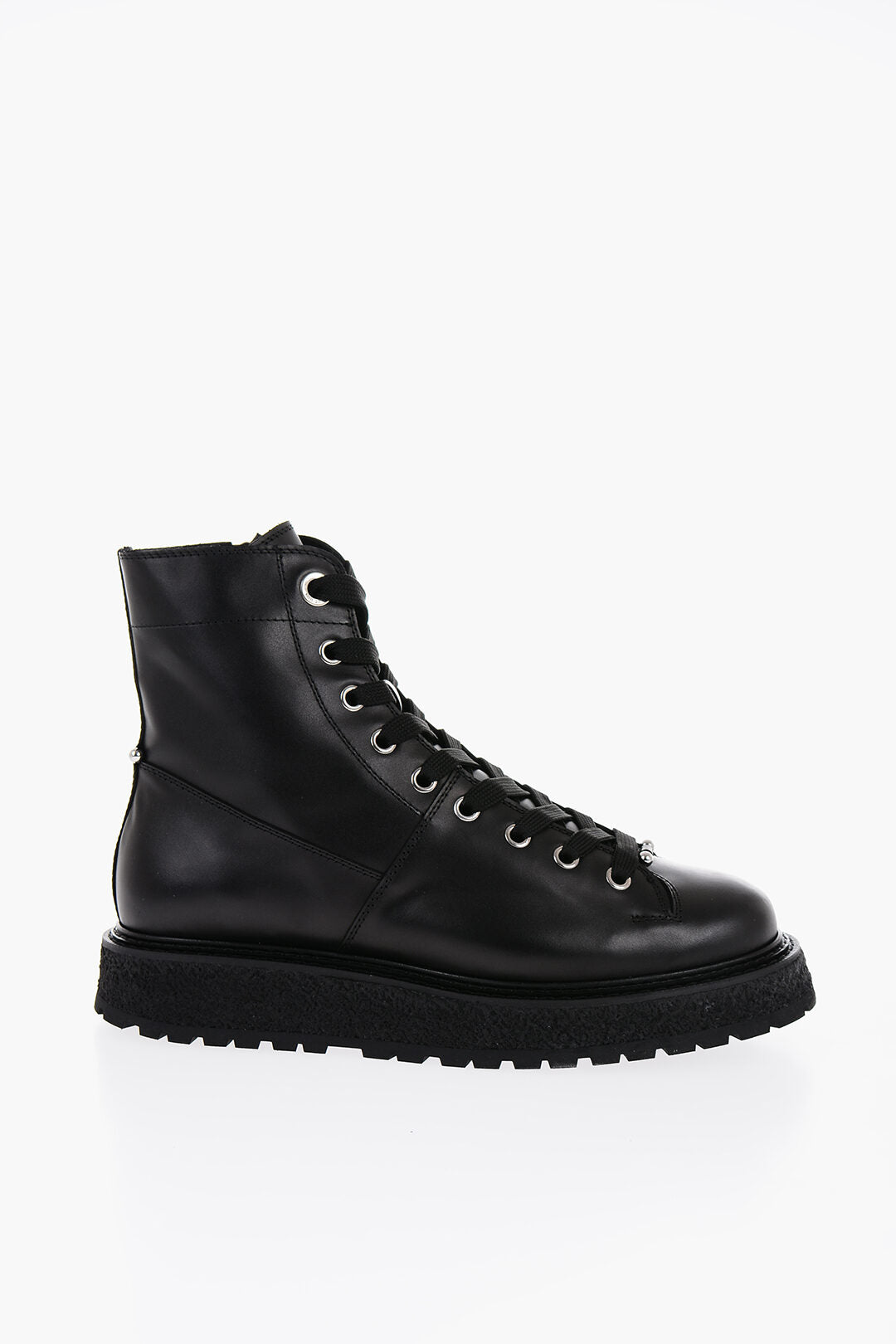 Neil Barrett Leather Combat Boots with Side Zip