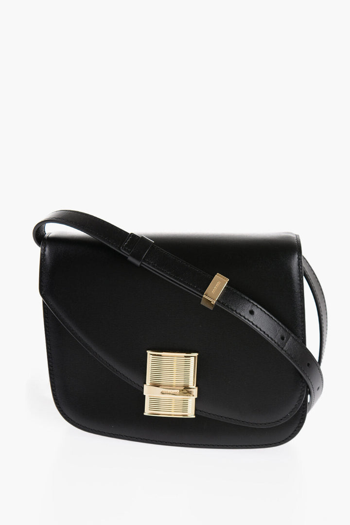 Salvatore Ferragamo Leather Crossbody Bag with Golden Detail