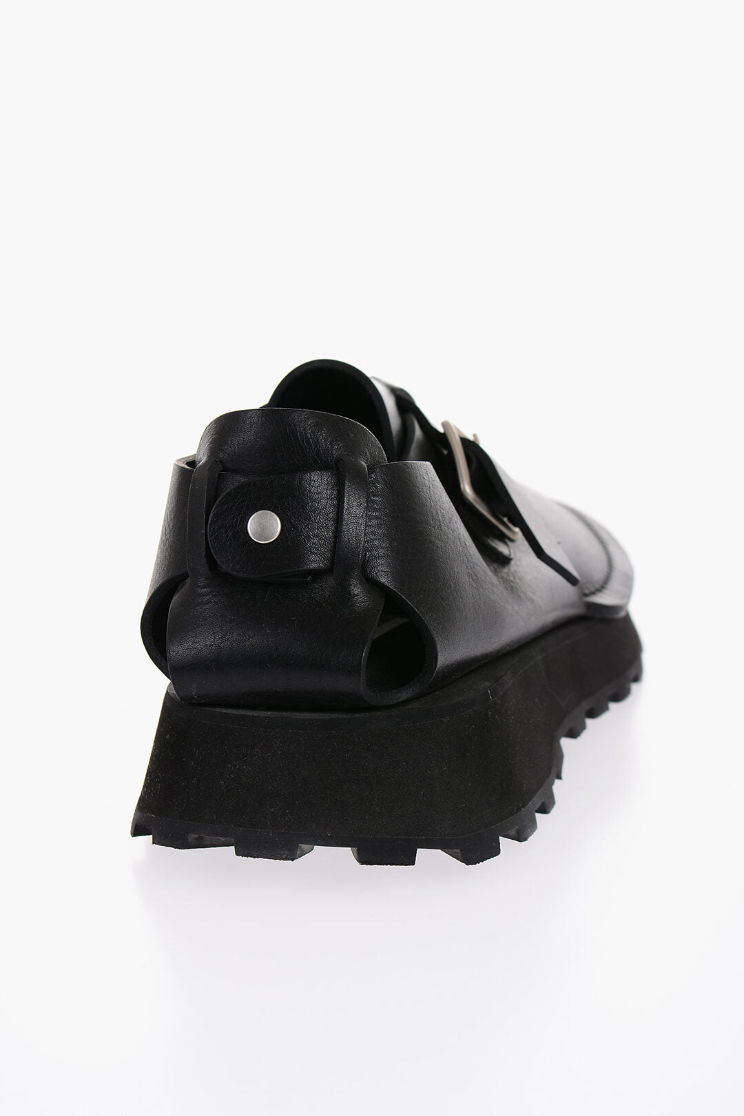 Jil Sander Leather Desert Booties with Front Buckle