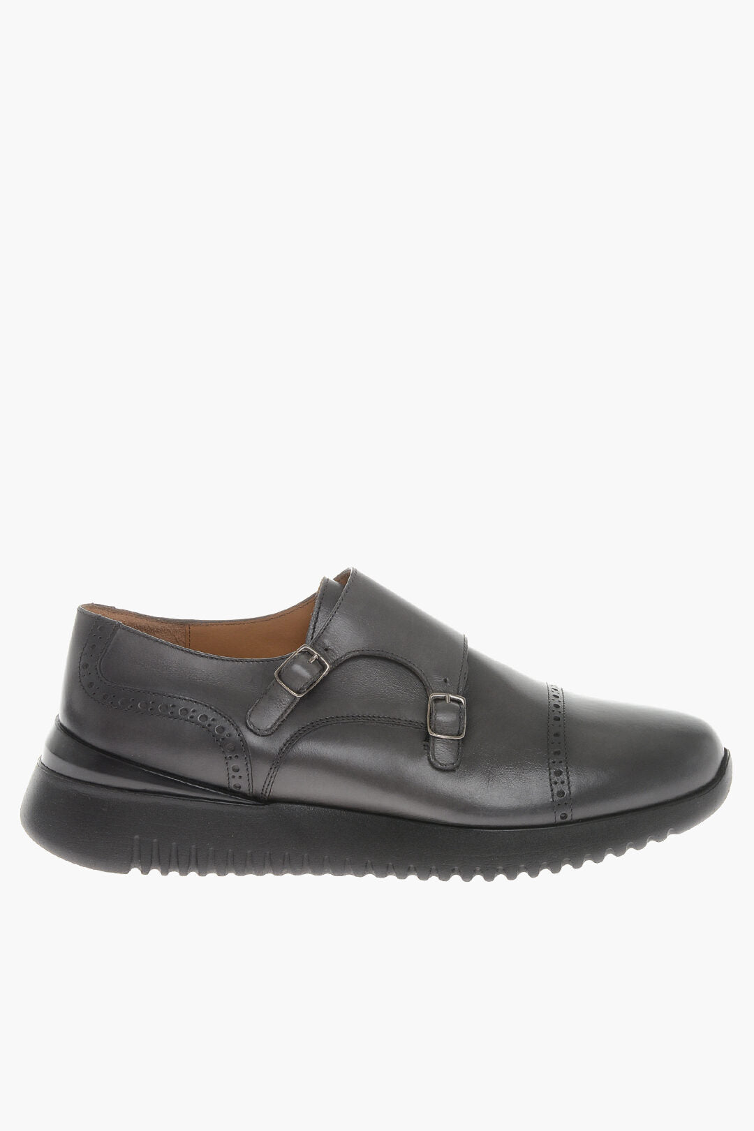 Testoni Leather Double-Strap RIACE Monk Shoes