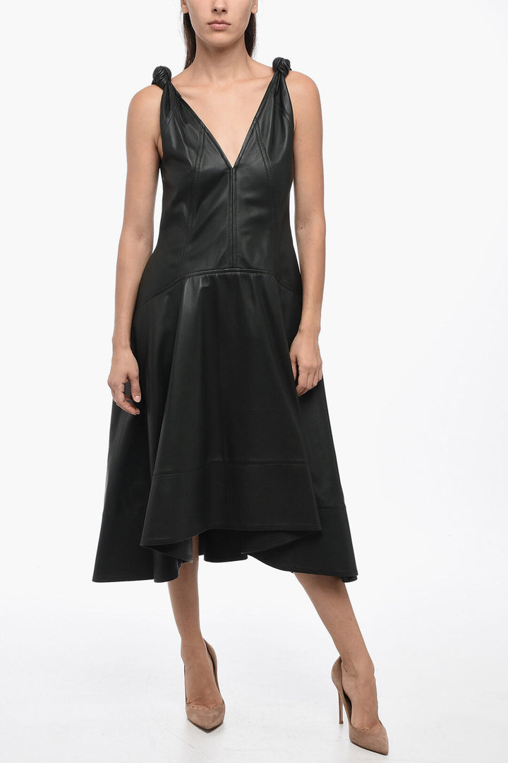 Bottega Veneta Leather Dress With Knot Details