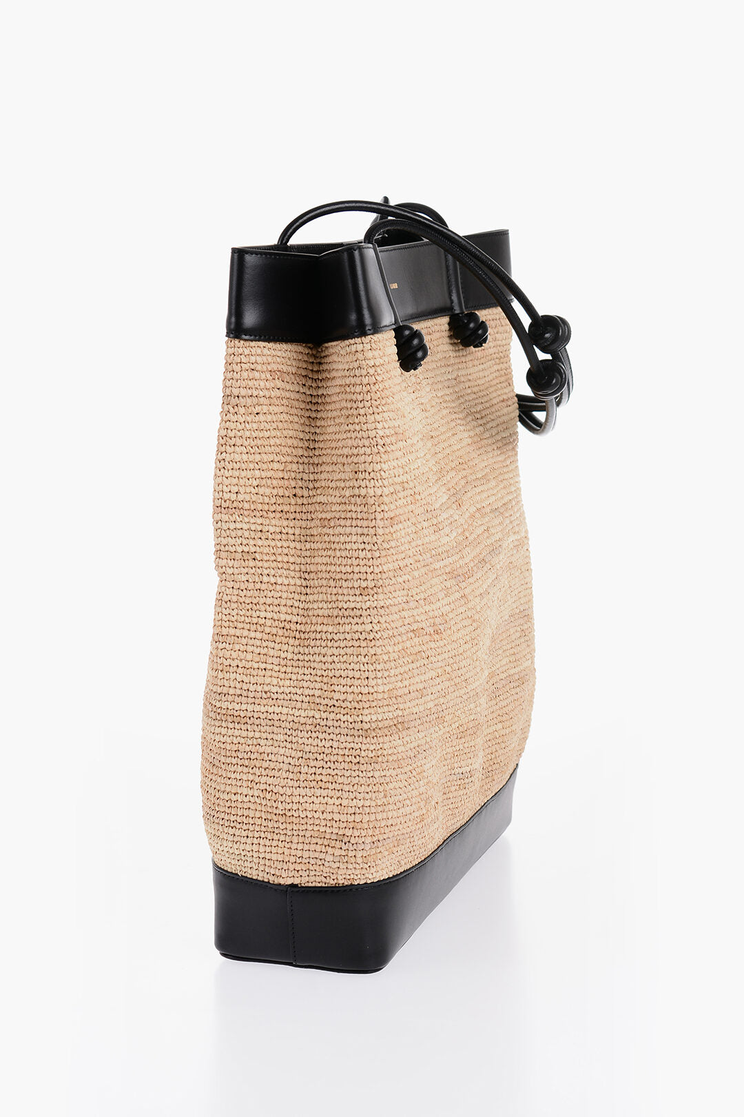 Jil Sander Leather Edged BASE Rafia Shopping Bag