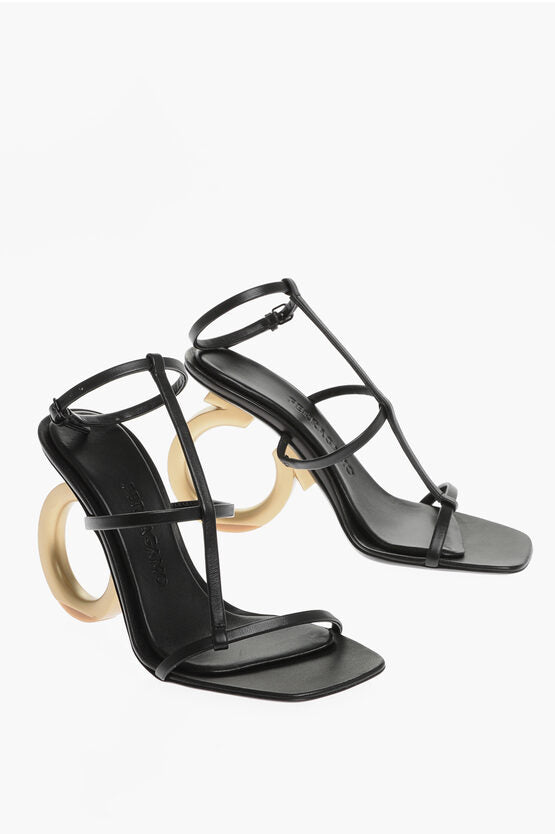 Salvatore Ferragamo ELINA 皮革凉鞋，配个性鞋跟，11 厘米