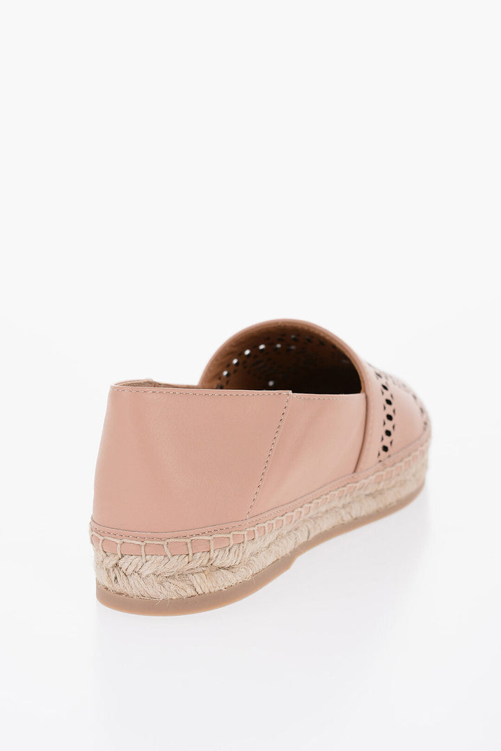 Tod's Leather Espadrillas with Raffia Sole