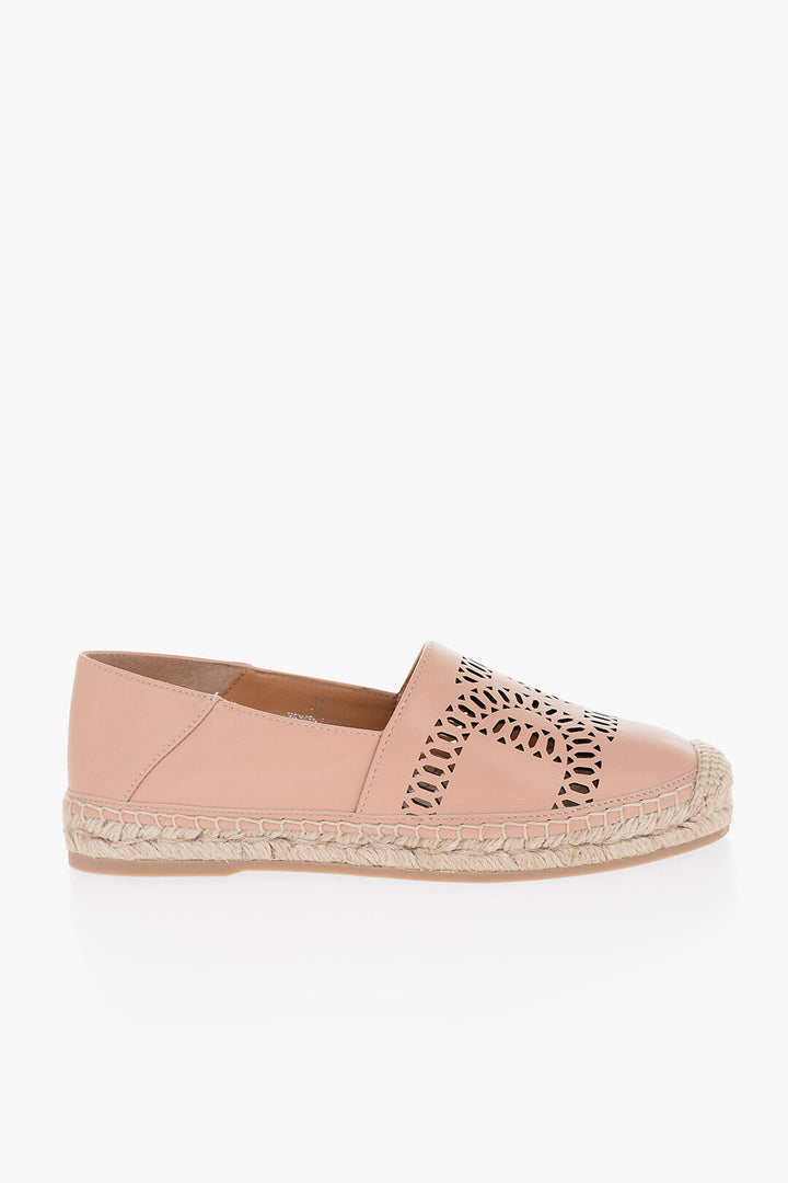 Tod's Leather Espadrillas with Raffia Sole