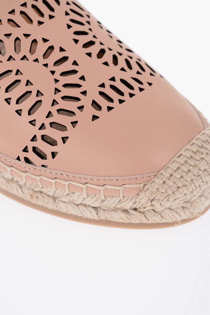 Tod's Leather Espadrillas with Raffia Sole