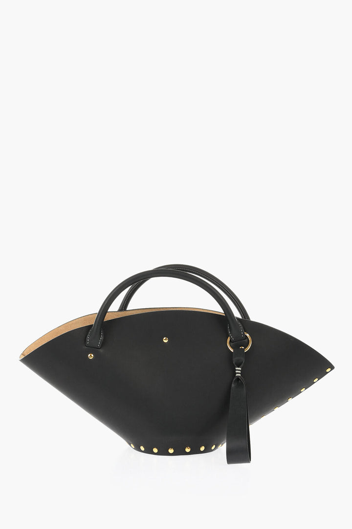 Jil Sander Leather Hand Bag with Golden-Effect Studs