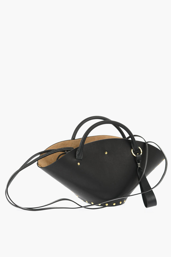 Jil Sander Leather Hand Bag with Golden-Effect Studs