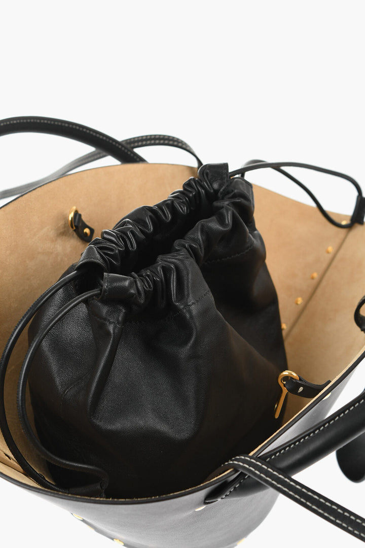 Jil Sander Leather Hand Bag with Golden-Effect Studs