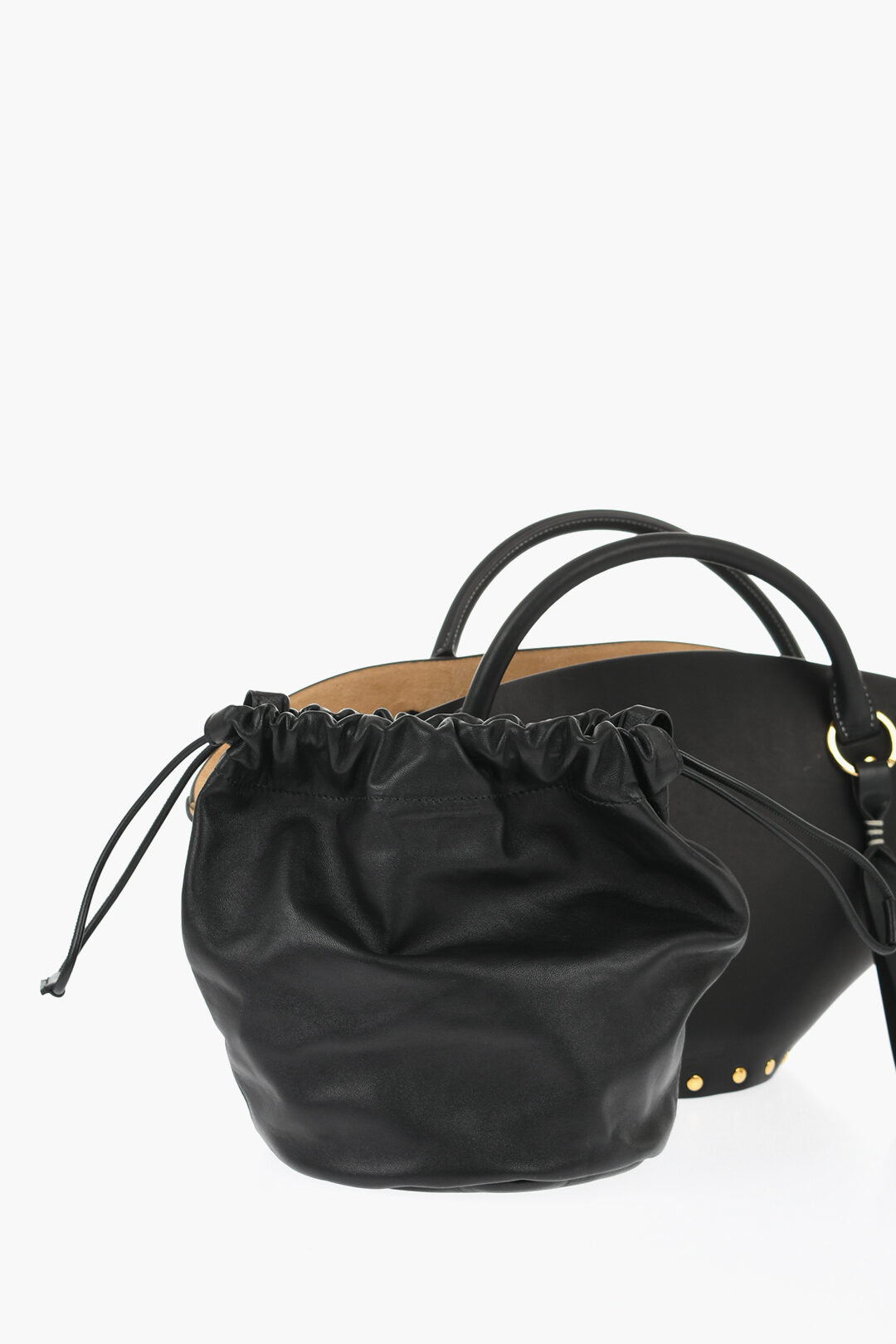 Jil Sander Leather Hand Bag with Golden-Effect Studs