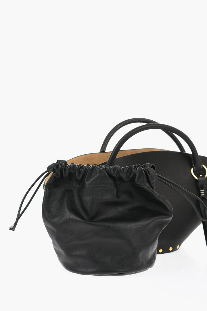 Jil Sander Leather Hand Bag with Golden-Effect Studs