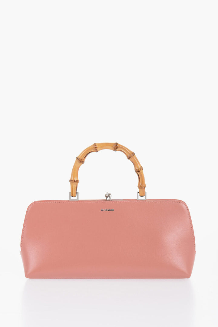 Jil Sander Leather Handbag With Bamboo Handle