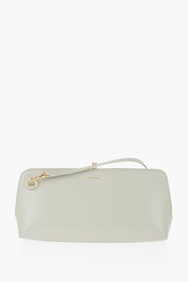 Jil Sander Leather Handbag with Clap Closure