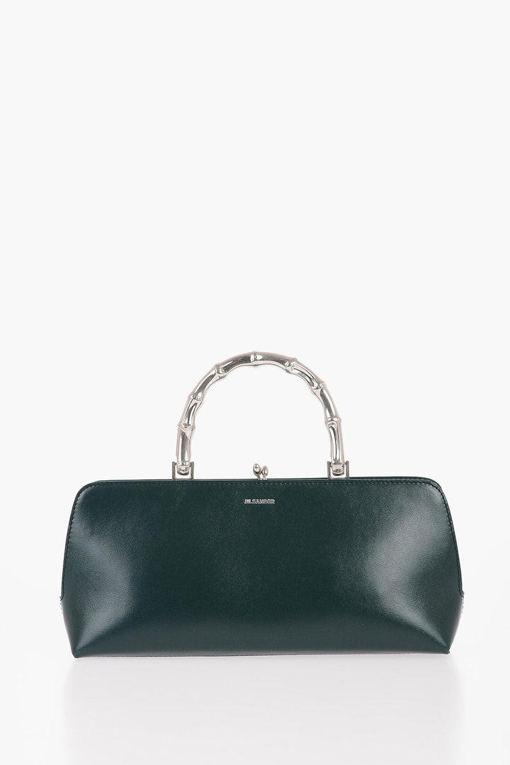 Jil Sander Leather Handbag with Clap Closure