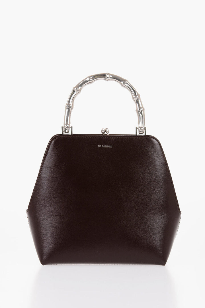 Jil Sander Leather Handbag with Clasp Closure