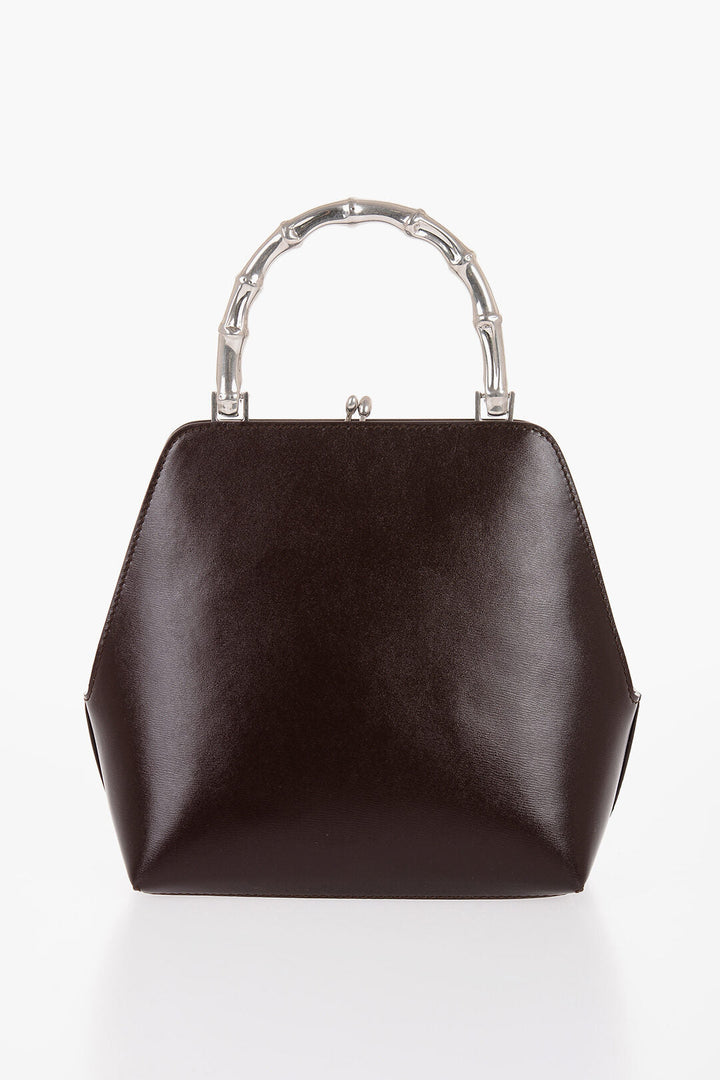 Jil Sander Leather Handbag with Clasp Closure