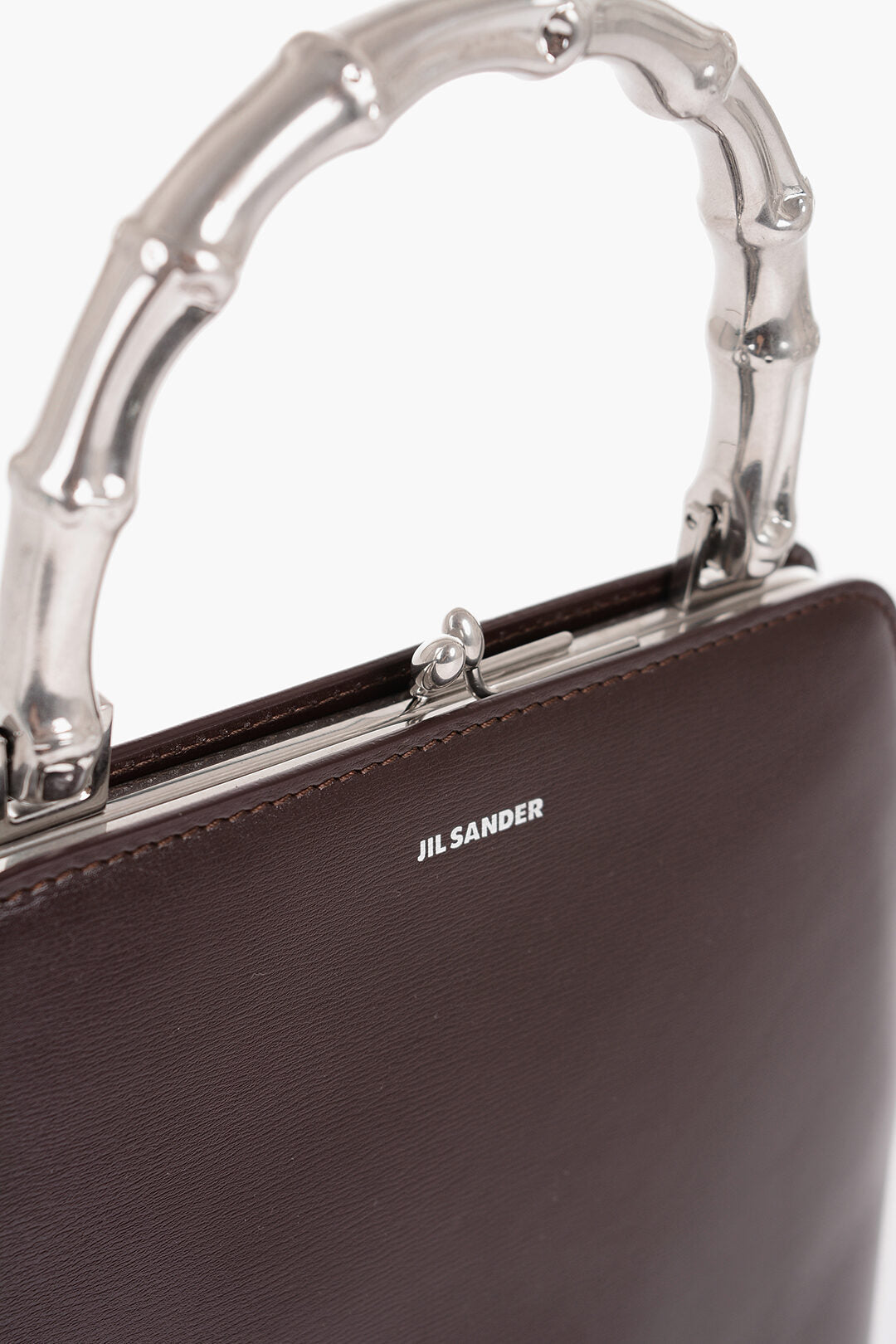 Jil Sander Leather Handbag with Clasp Closure