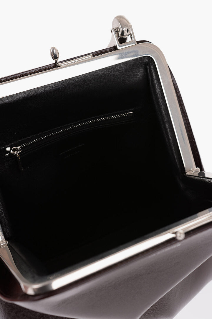 Jil Sander Leather Handbag with Clasp Closure