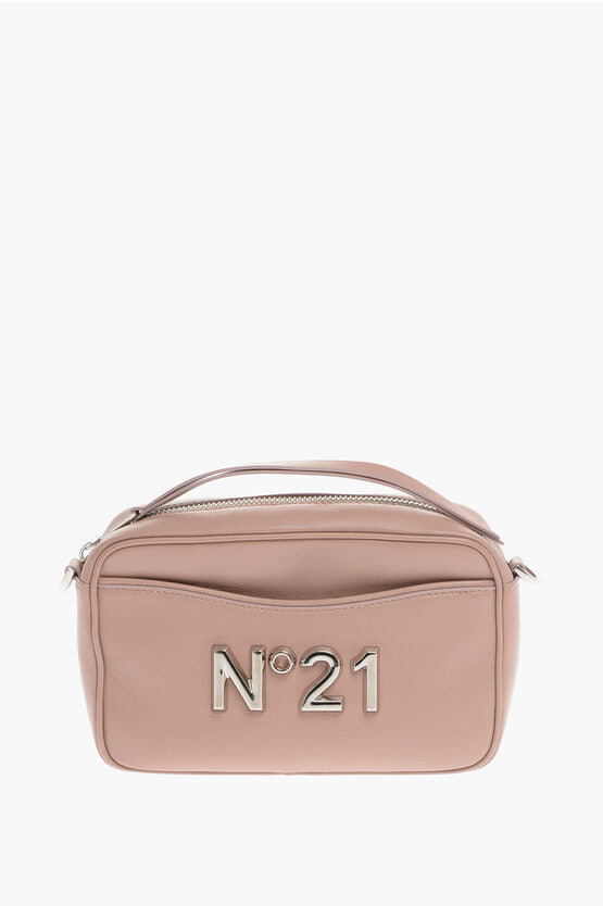 N.21 Leather Handbag with Plaque Logo