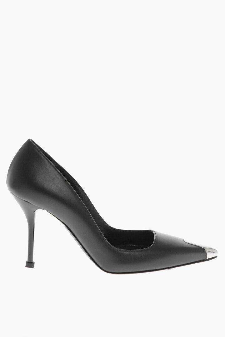 Alexander McQueen Leather HARDWARE Pumps with Metal Toe 10cm