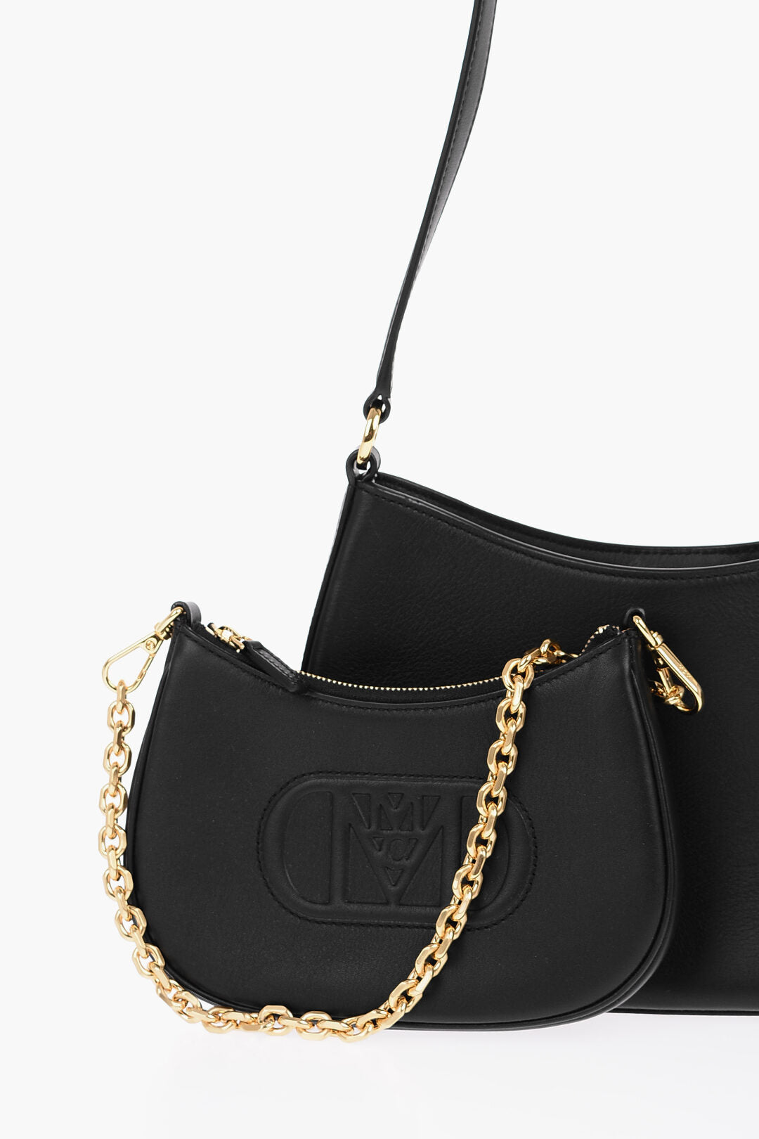 MCM Leather Hobo Bag with Removable Detail