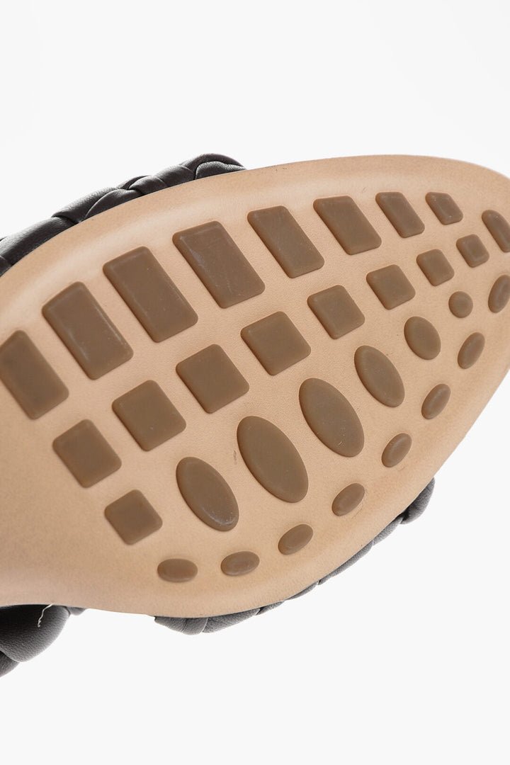 Bottega Veneta Leather INTRECCIO Open Top Mules 8cm