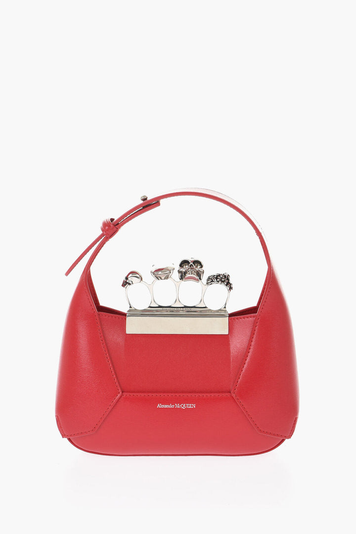 Alexander McQueen Leather JEWELLED MINI Bag with Removable Chain Shoulder Stra