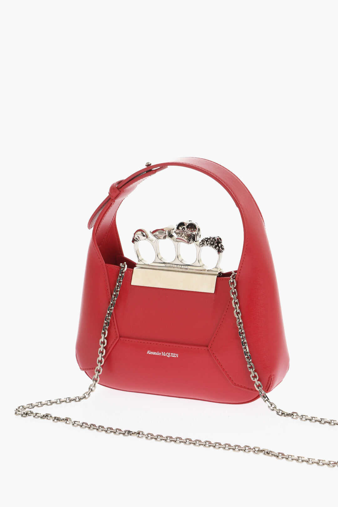 Alexander McQueen Leather JEWELLED MINI Bag with Removable Chain Shoulder Stra