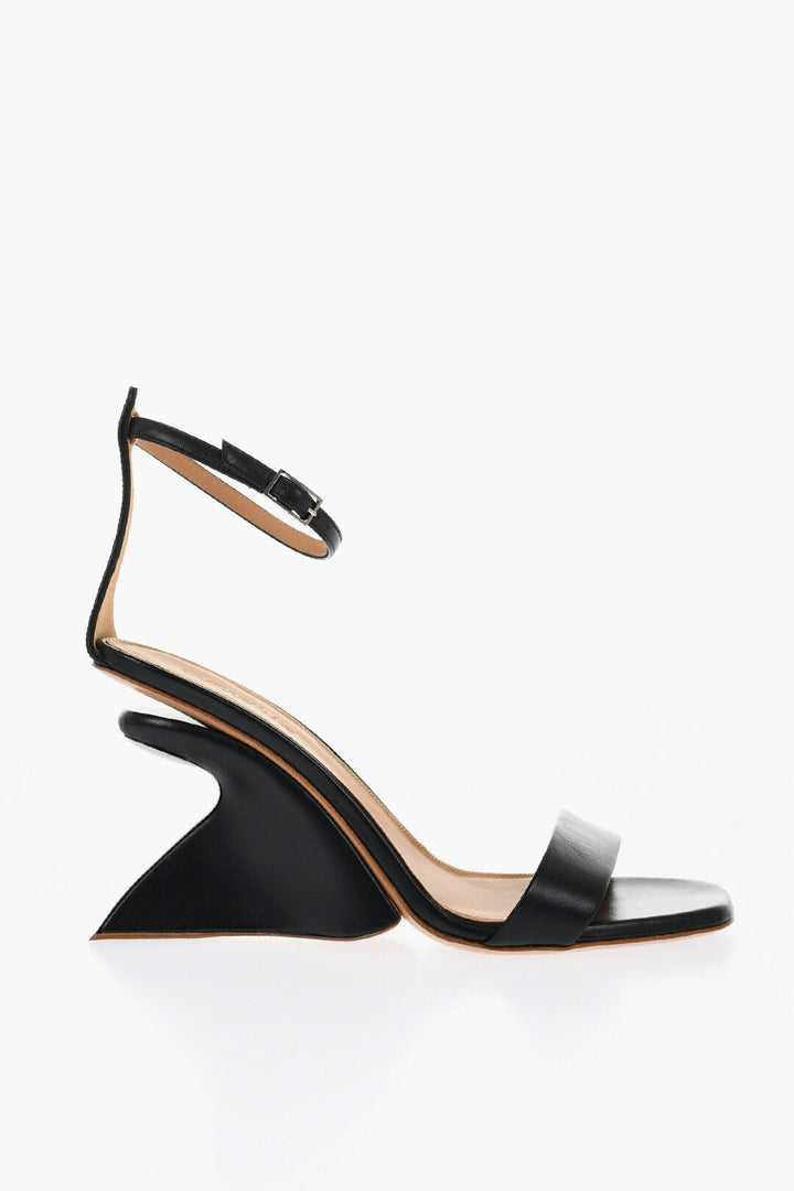 Off-White Leather JUG Sandals Wedge 9 cm