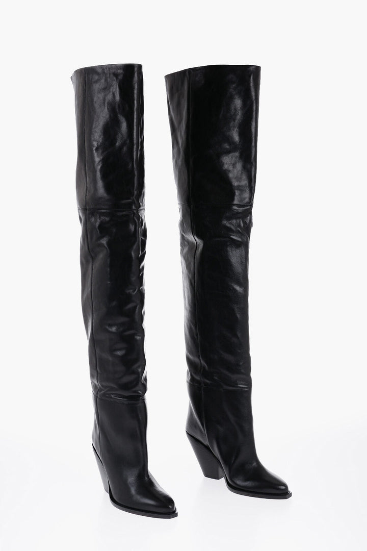 Isabel Marant Leather LALEX Over-the-Knee Western Boots 10cm