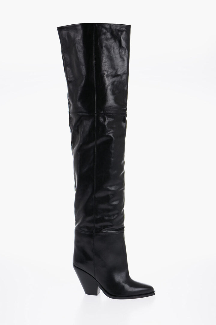 Isabel Marant Leather LALEX Over-the-Knee Western Boots 10cm