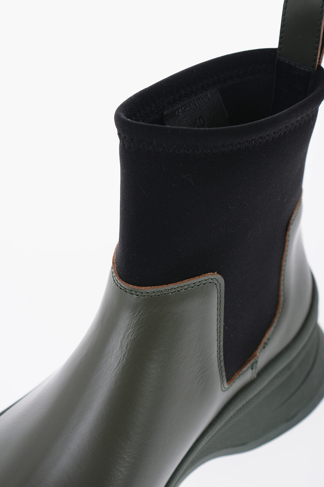 Jil Sander Leather Low Boots With Neoprene Insert