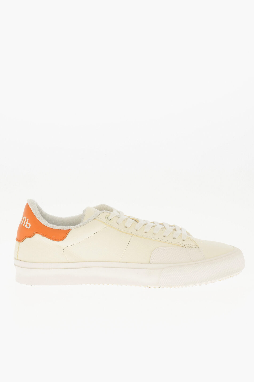 Heron Preston Leather Low Top Sneakers with Contrasting Detail