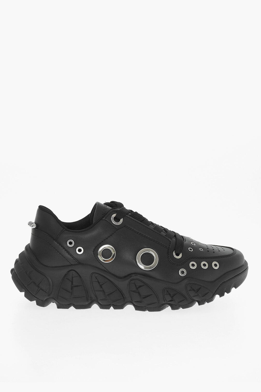 Neil Barrett Leather Low Top Sneakers with Eyelets Details