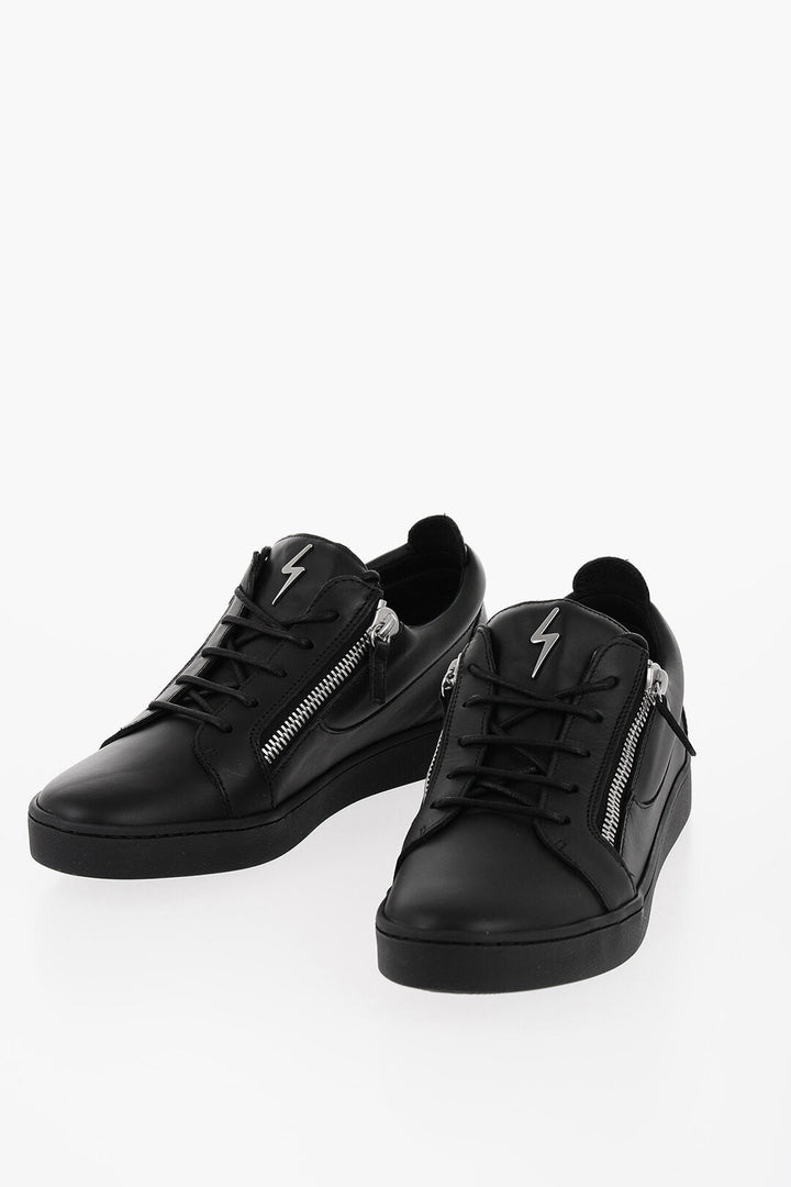 Giuseppe Zanotti Leather Low Top Sneakers with Side Zip