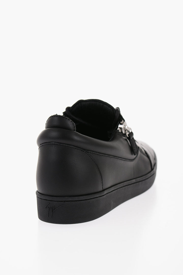 Giuseppe Zanotti Leather Low Top Sneakers with Side Zip