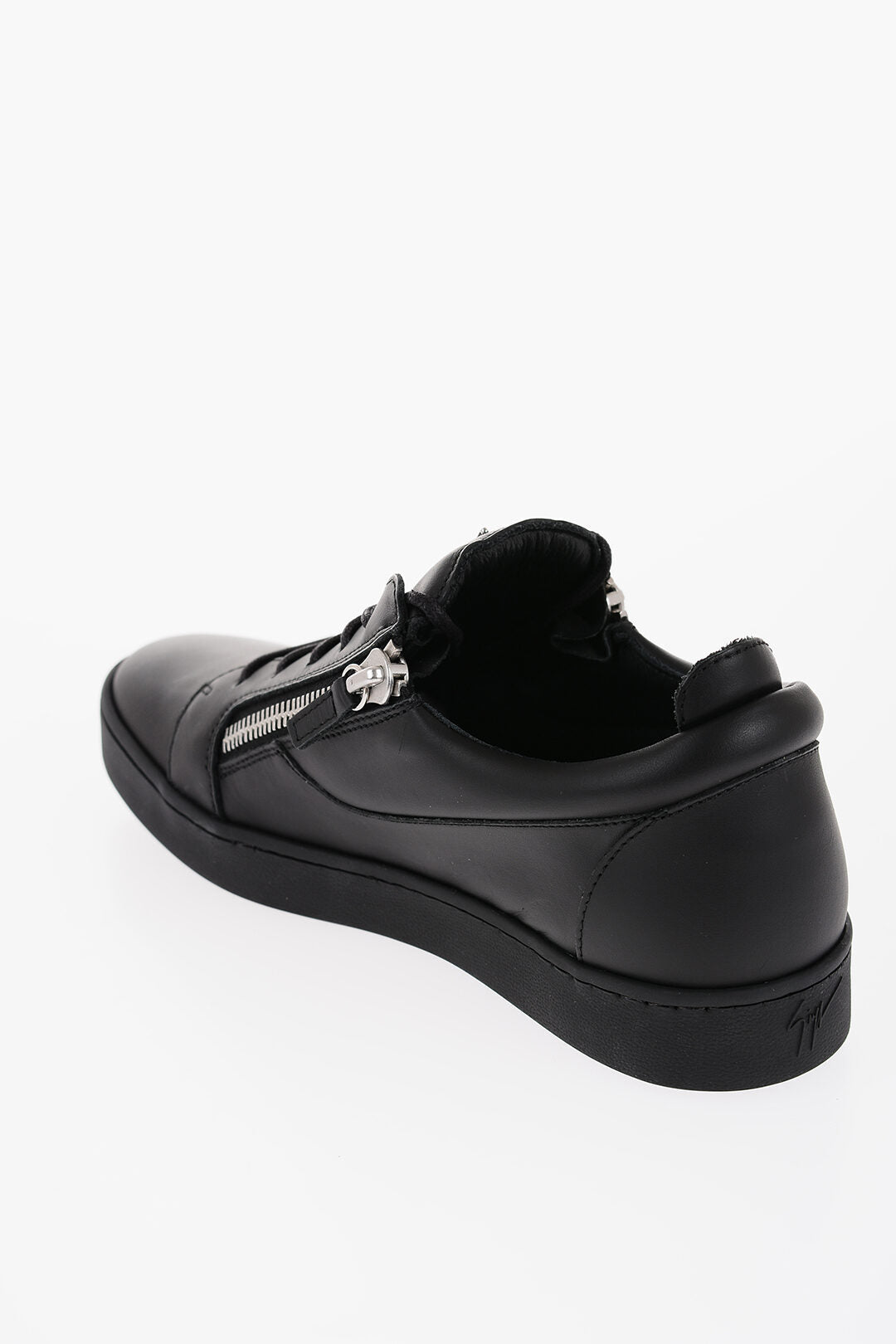 Giuseppe Zanotti Leather Low Top Sneakers with Side Zip