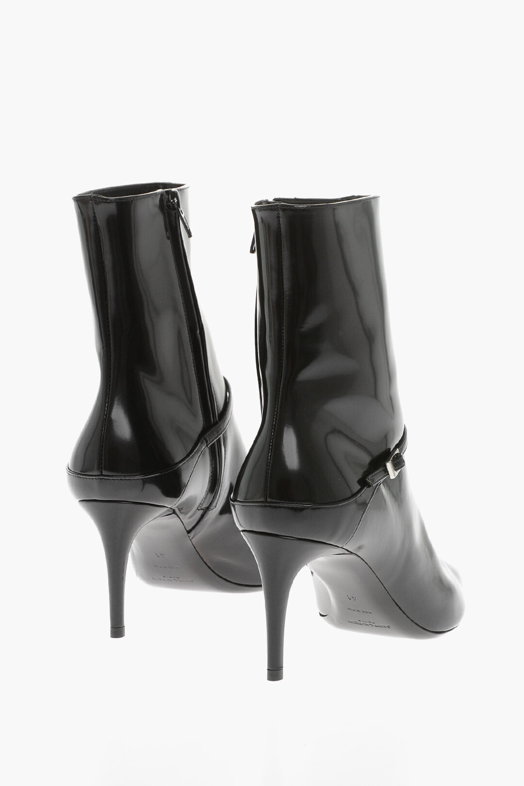 Saint Laurent Leather MARILYN Booties with Strap 7cm