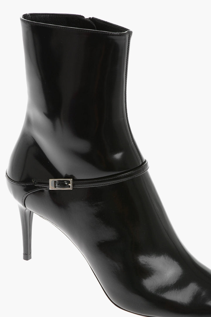 Saint Laurent Leather MARILYN Booties with Strap 7cm