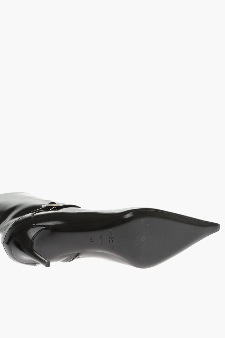 Saint Laurent Leather MARILYN Booties with Strap 7cm