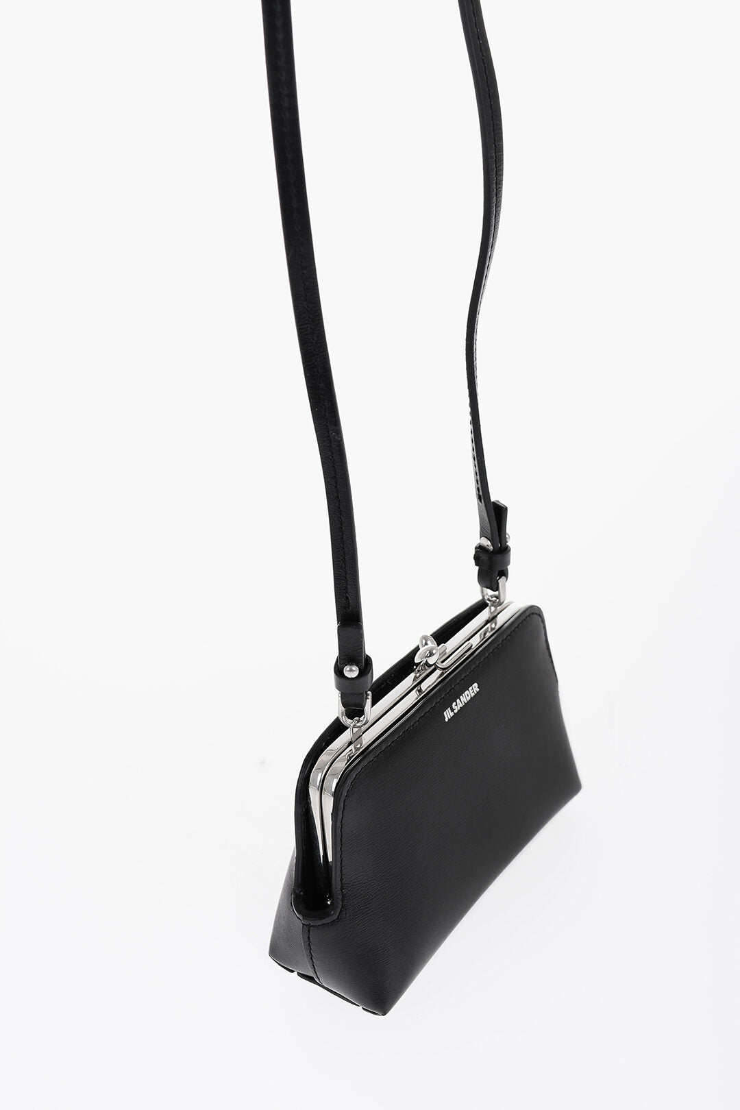 Jil Sander Leather Mini Crossbody Bag with Clip Clap Closure