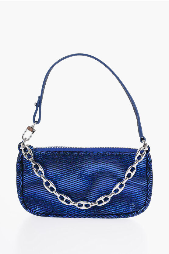 By Far Leather MINI RACHEL Shoulder Bag with Glitter Finish