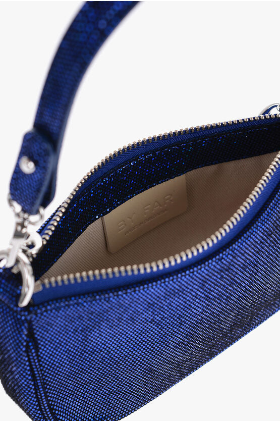 By Far Leather MINI RACHEL Shoulder Bag with Glitter Finish