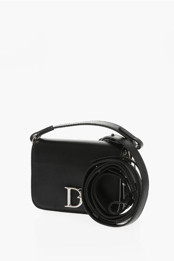 Dsquared2 Leather Mini Shoulder Bag with Removable Strap