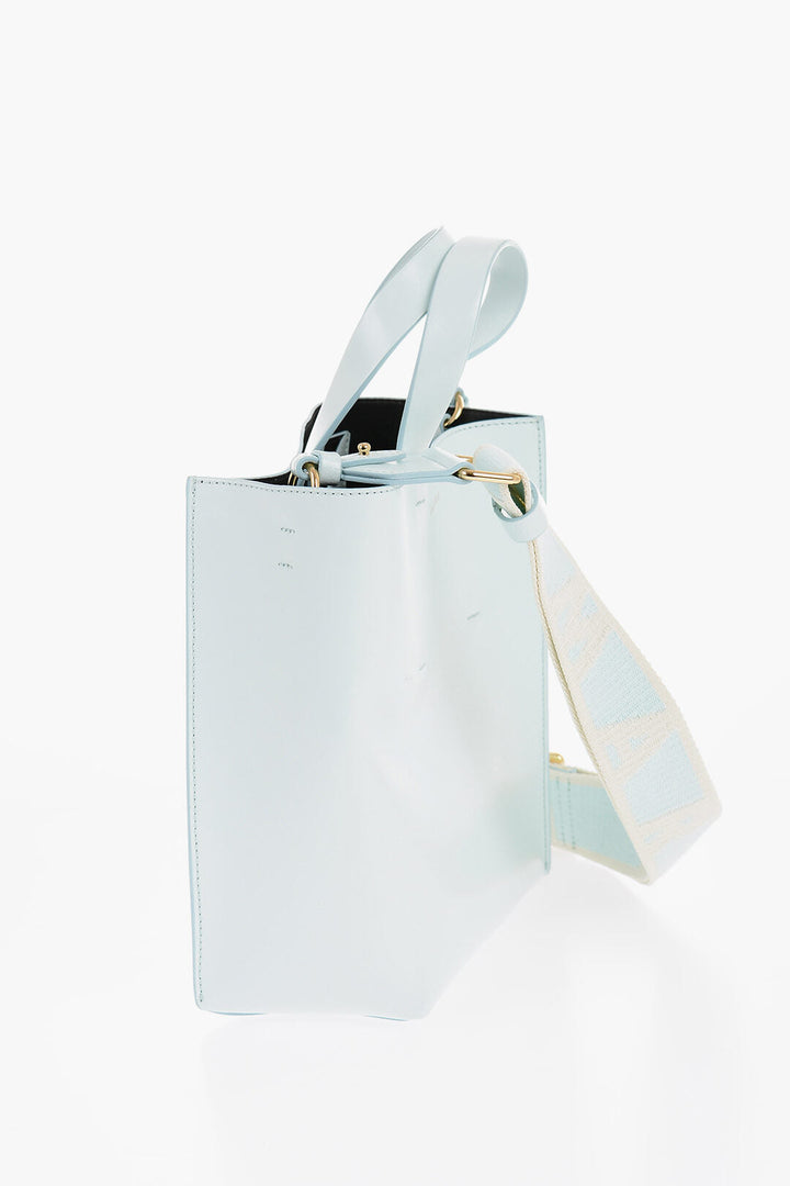 Marni Leather MUSEO Mini Tote Bag with Removable Shoulder Strap