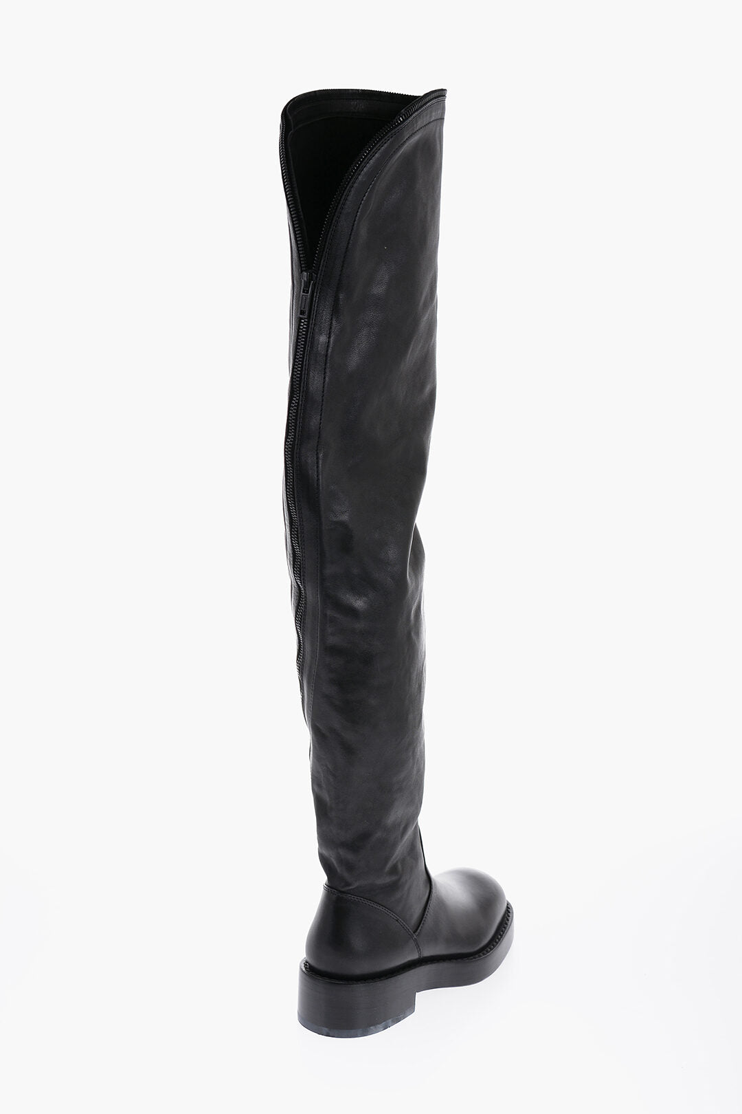 Ann Demeulemeester Leather NICKY High Boots with Zip Detailing