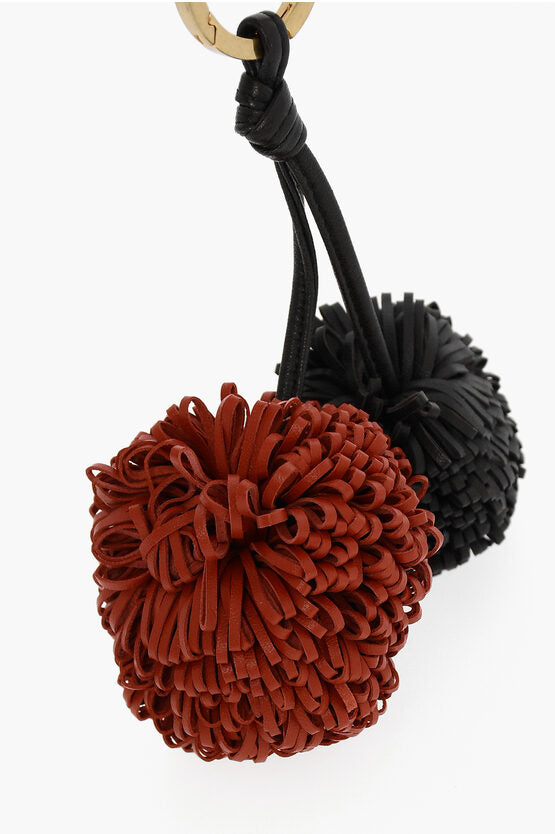 Bottega Veneta Leather Pom-pom Key Ring