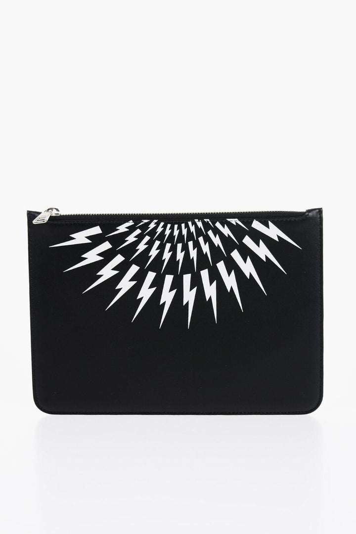 Neil Barrett Leather Pouch with Contrast Print