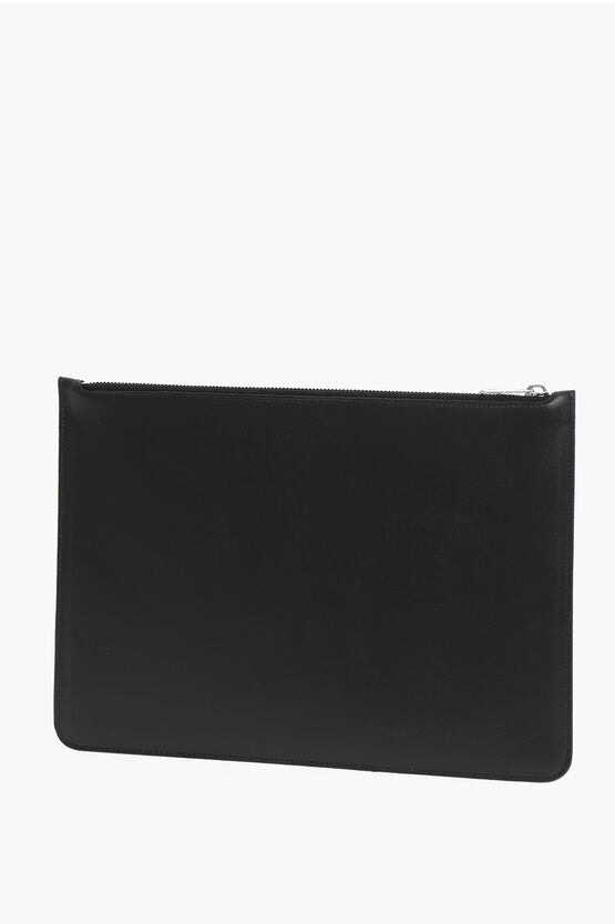 Neil Barrett Leather Pouch with Eyelets Details Unica One size